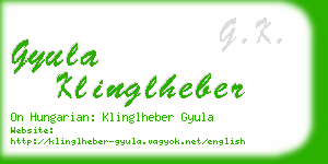 gyula klinglheber business card